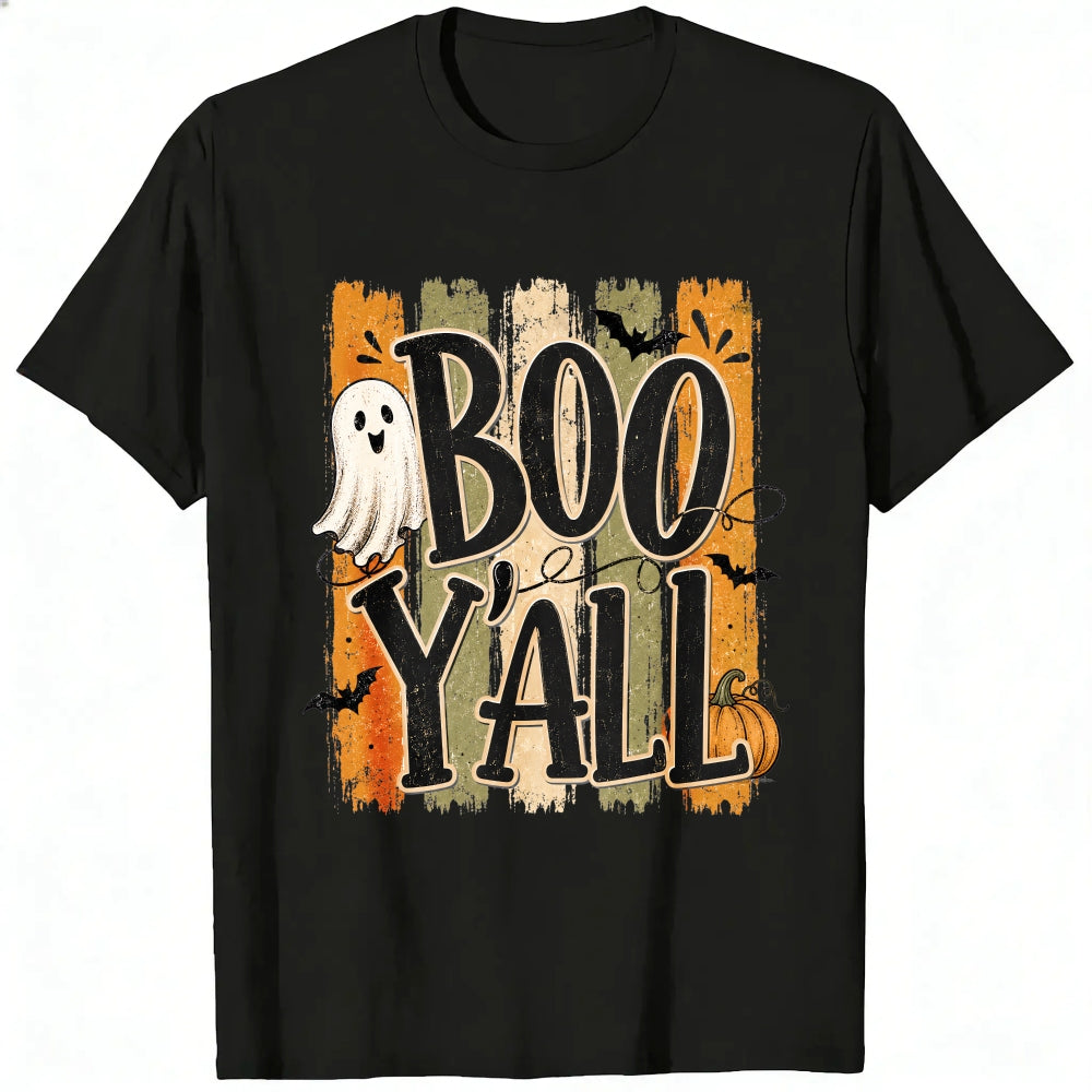 Vintage Halloween Boo Yall Ghost Pumpkin Bat Classic T-Shirt