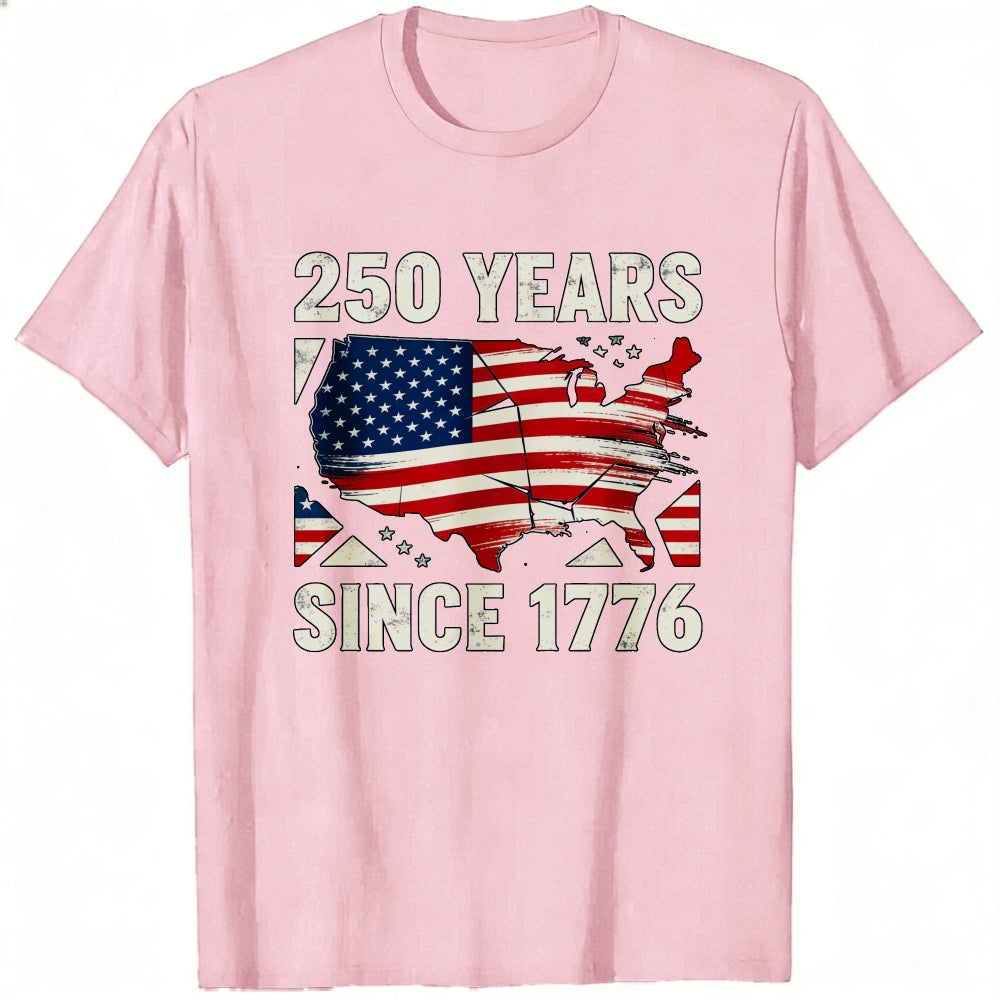 Patriotic American Flag Map Classic T-Shirt 250 Years Since 1776