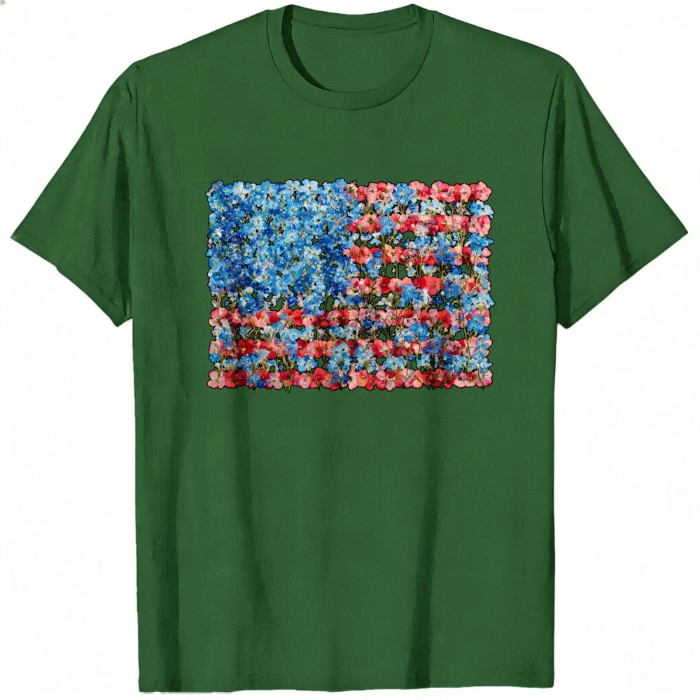 American Flag Floral Design Classic T-Shirt