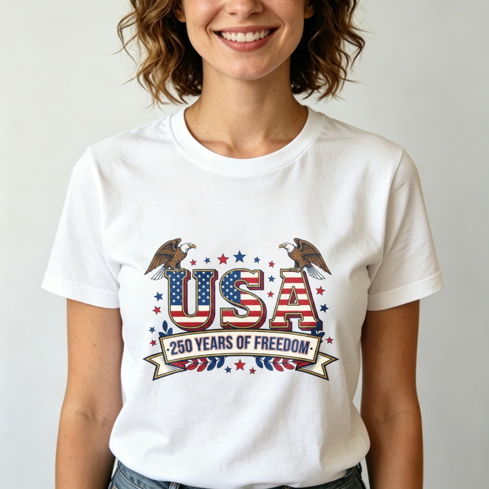 Patriotic American Flag Eagle Design Classic T-Shirt USA 250 Years Of Freedom