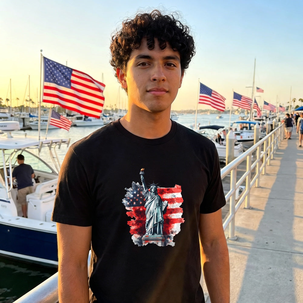American Flag Statue Of Liberty Classic T-Shirt