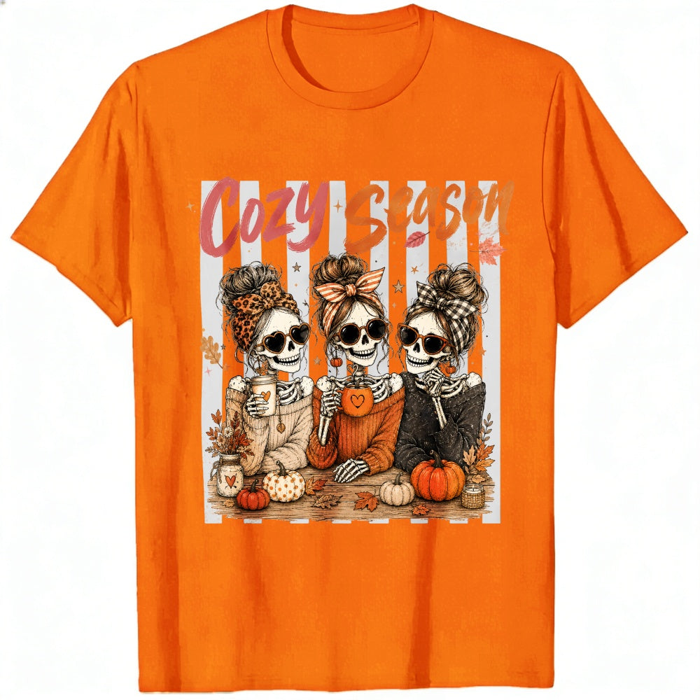 Cozy Autumn Skeletons Girls Pumpkin Spice Classic T-Shirt