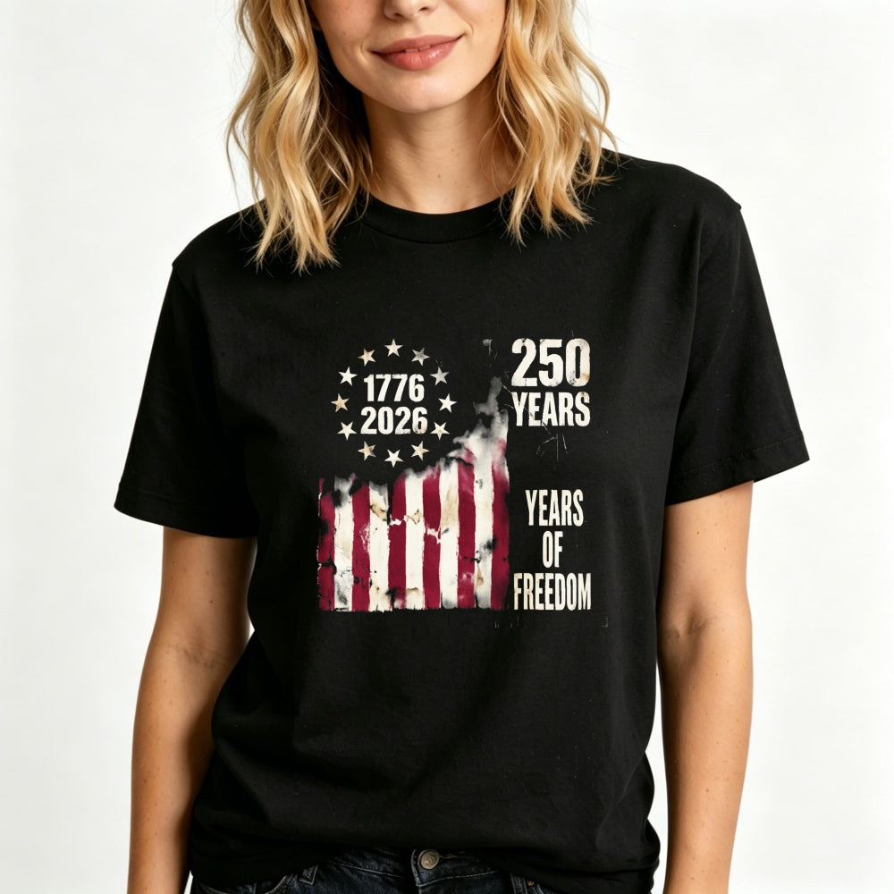 Patriotic American Flag Design Classic T-Shirt 250 Years Of Freedom 1776 2026