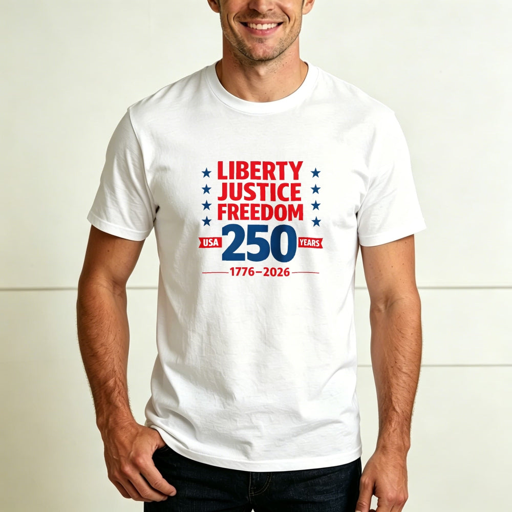 Patriotic Liberty Justice Freedom 250 Years Usa 1776 2026 Classic T-Shirt