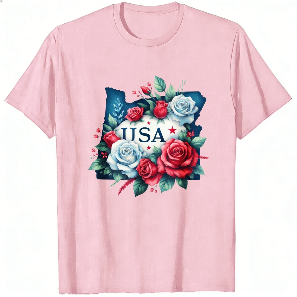 Floral Usa Map Classic T-Shirt