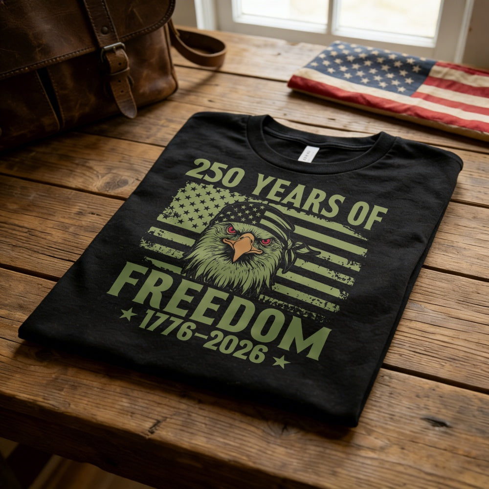 Patriotic Eagle American Flag Classic T-Shirt 250 Years Of Freedom 1776 2026