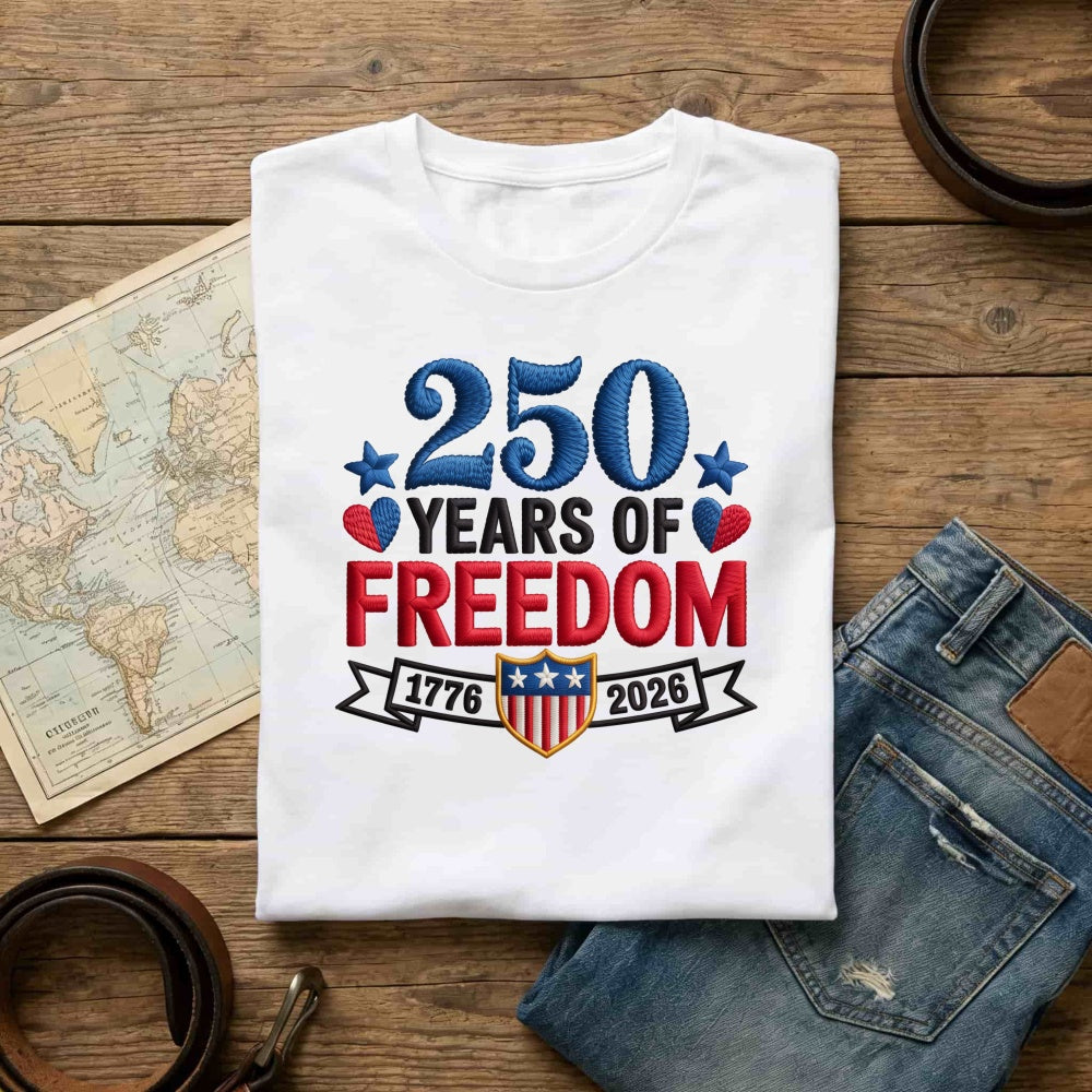 Patriotic American Independence Day 250 Years Of Freedom Classic T-Shirt