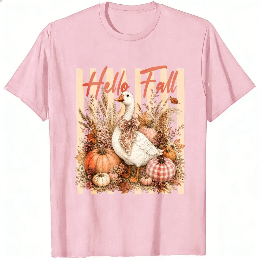 Fall Harvest Goose Hello Fall Classic T-Shirt