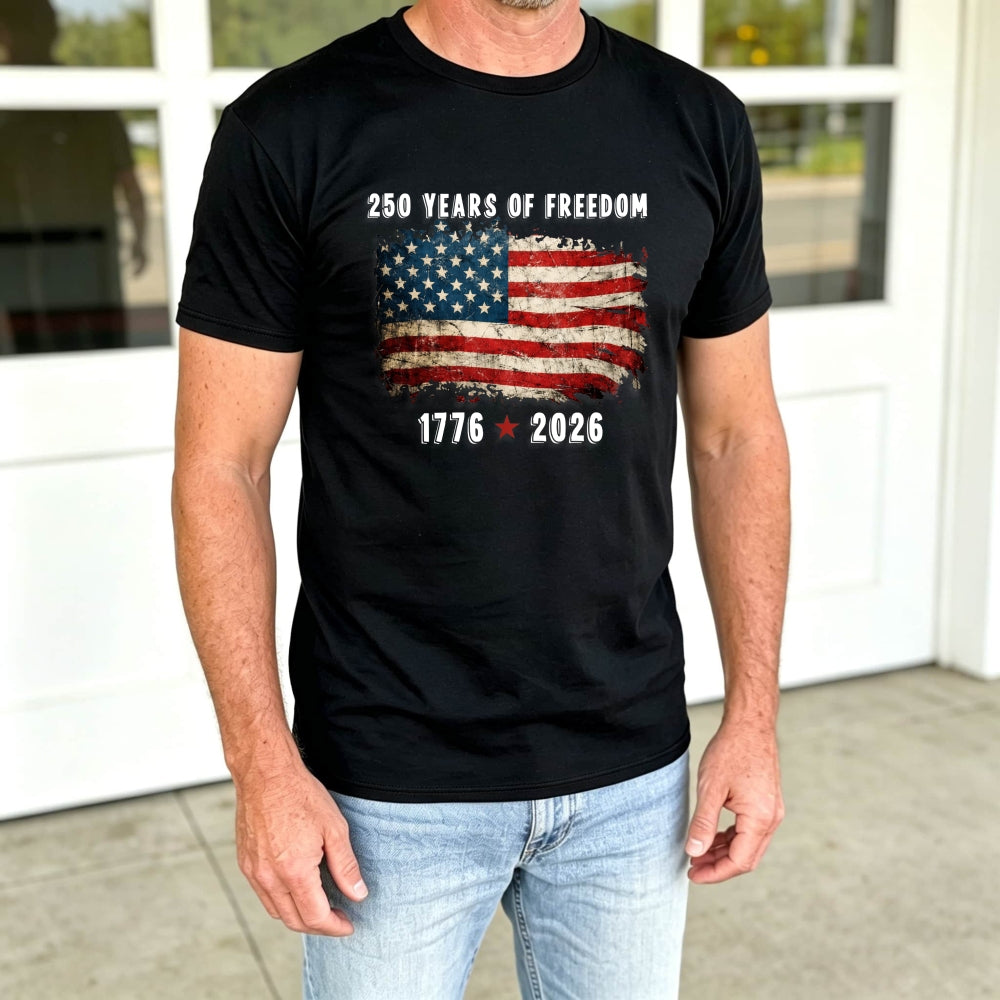 Patriotic American Flag Design Classic T-Shirt 250 Years Of Freedom 1776 2026