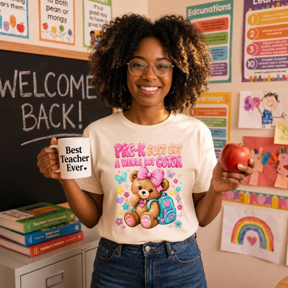 Cute Pre-K Just Got A Whole Lot Cuter Teddy Bear Backpack Classic T-Shirt