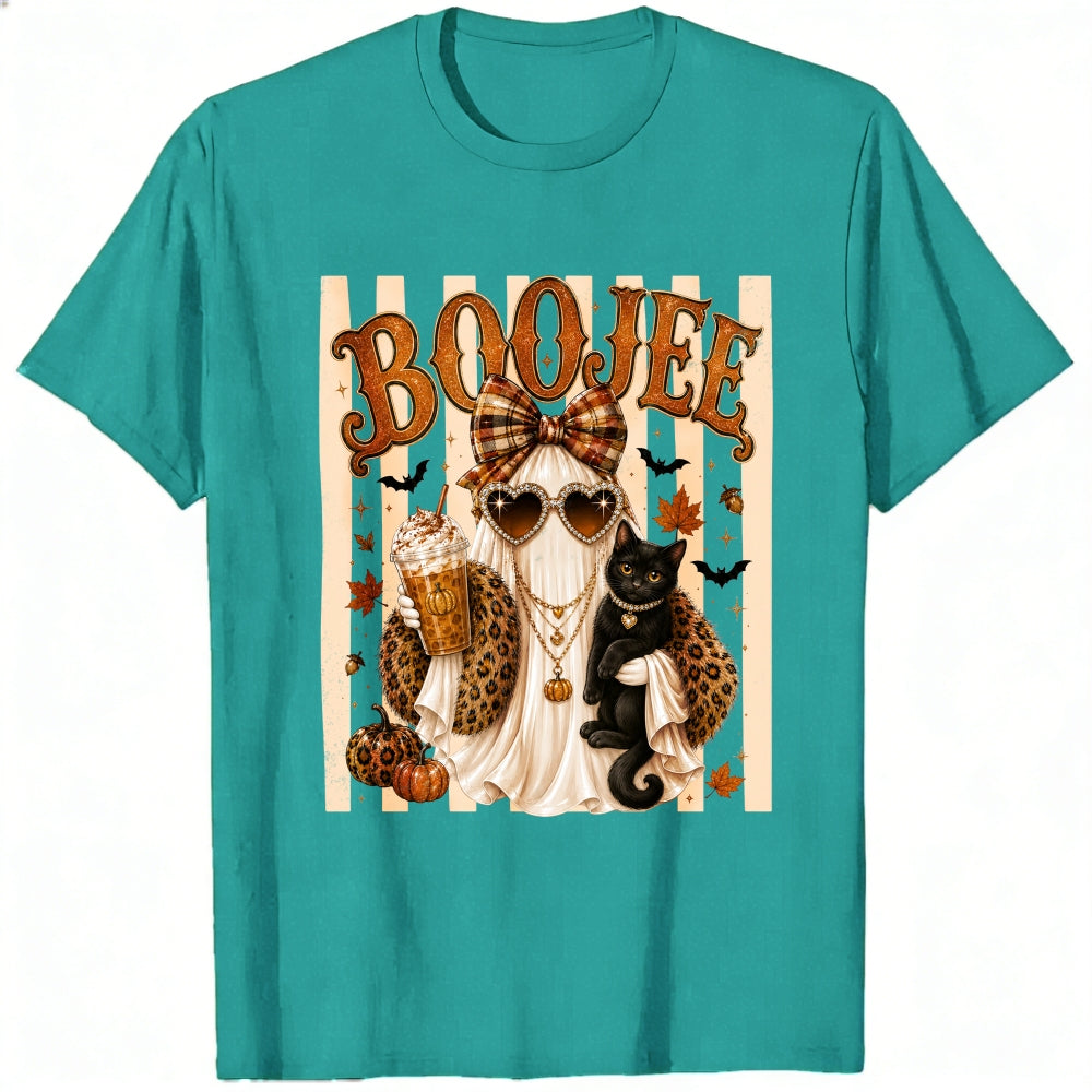 Funny Booje Ghost Leopard Print Halloween Classic T-Shirt