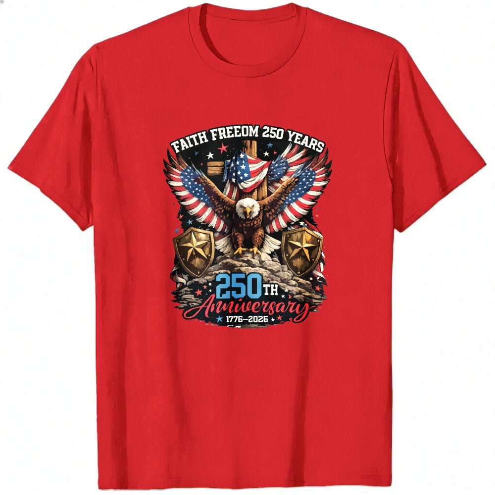 Patriotic Eagle American Flag Classic T-Shirt 250th Anniversary 1776 2026 Faith Freedom