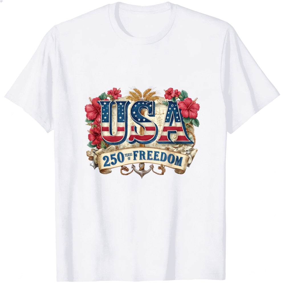 Patriotic American Flag Design Classic T-Shirt Usa 250 Years Of Freedom
