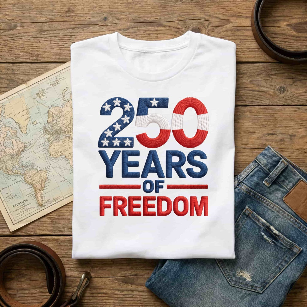 Patriotic American Flag Design Classic T-Shirt 250 Years Of Freedom