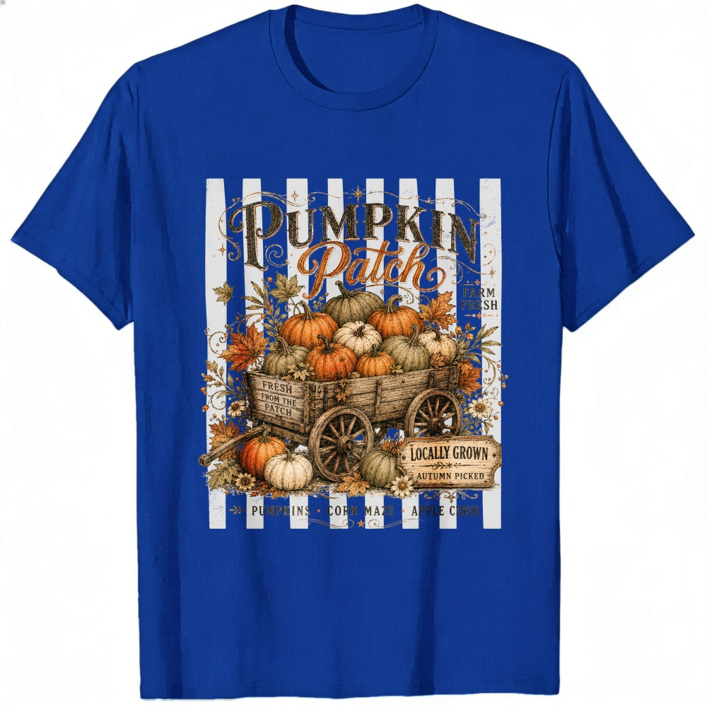 Vintage Autumn Harvest Pumpkin Patch Wagon Classic T-Shirt Locally Grown Fall Decor