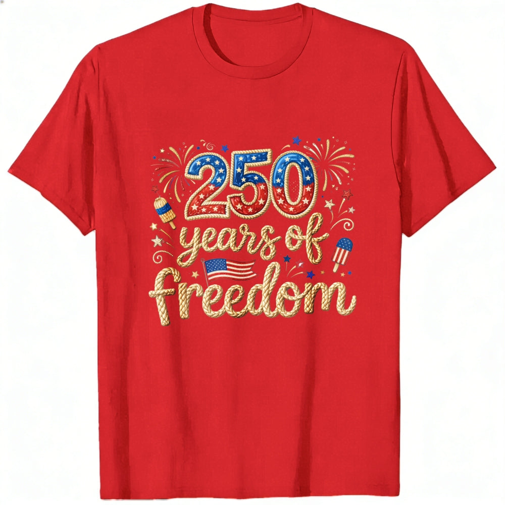 Patriotic American Flag Fireworks 250 Years Of Freedom Classic T-Shirt