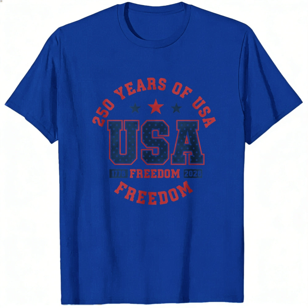 Patriotic American Flag Design Classic T-Shirt 250 Years Of Usa Freedom 1776 2026