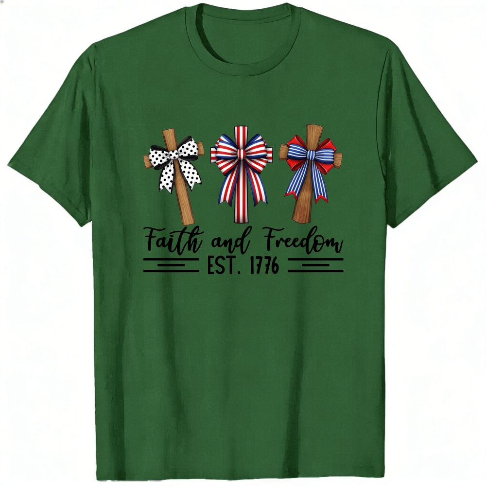Patriotic Crosses Faith And Freedom Est 1776 Classic T-Shirt