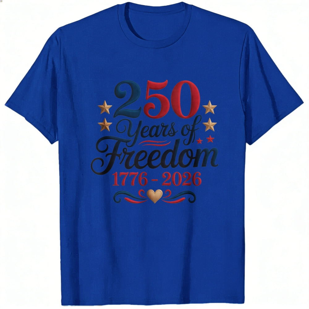 Patriotic American Independence Day 250 Years Of Freedom 1776 2026 Classic T-Shirt