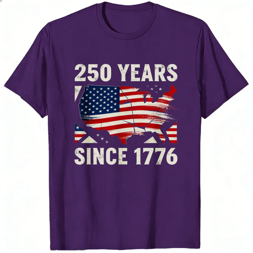 Patriotic American Flag Map Classic T-Shirt 250 Years Since 1776