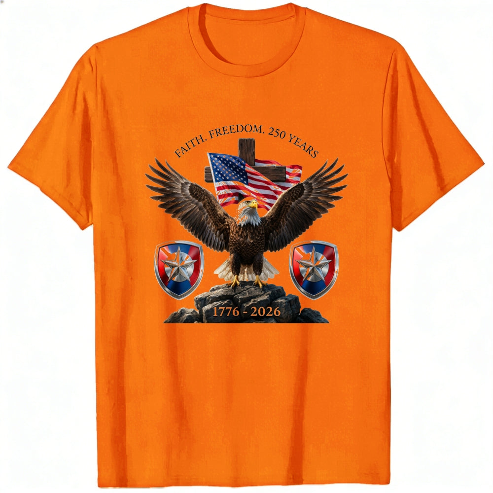 Patriotic Eagle American Flag Classic T-Shirt Faith Freedom 250 Years 1776 2026