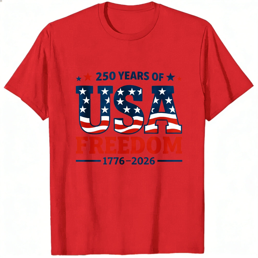 Patriotic American Flag Design Classic T-Shirt 250 Years Of Usa Freedom 1776 2026