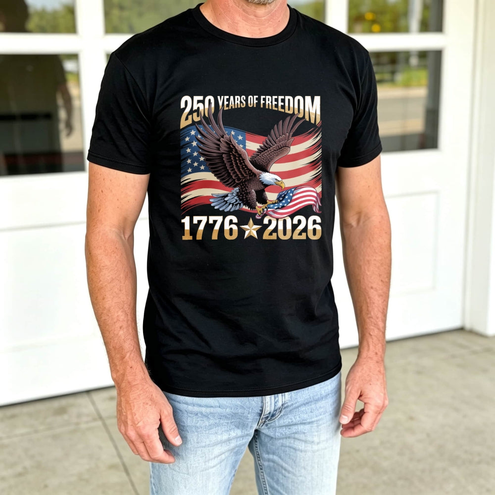 Patriotic Eagle American Flag 250 Years Of Freedom 1776 2026 Classic T-Shirt