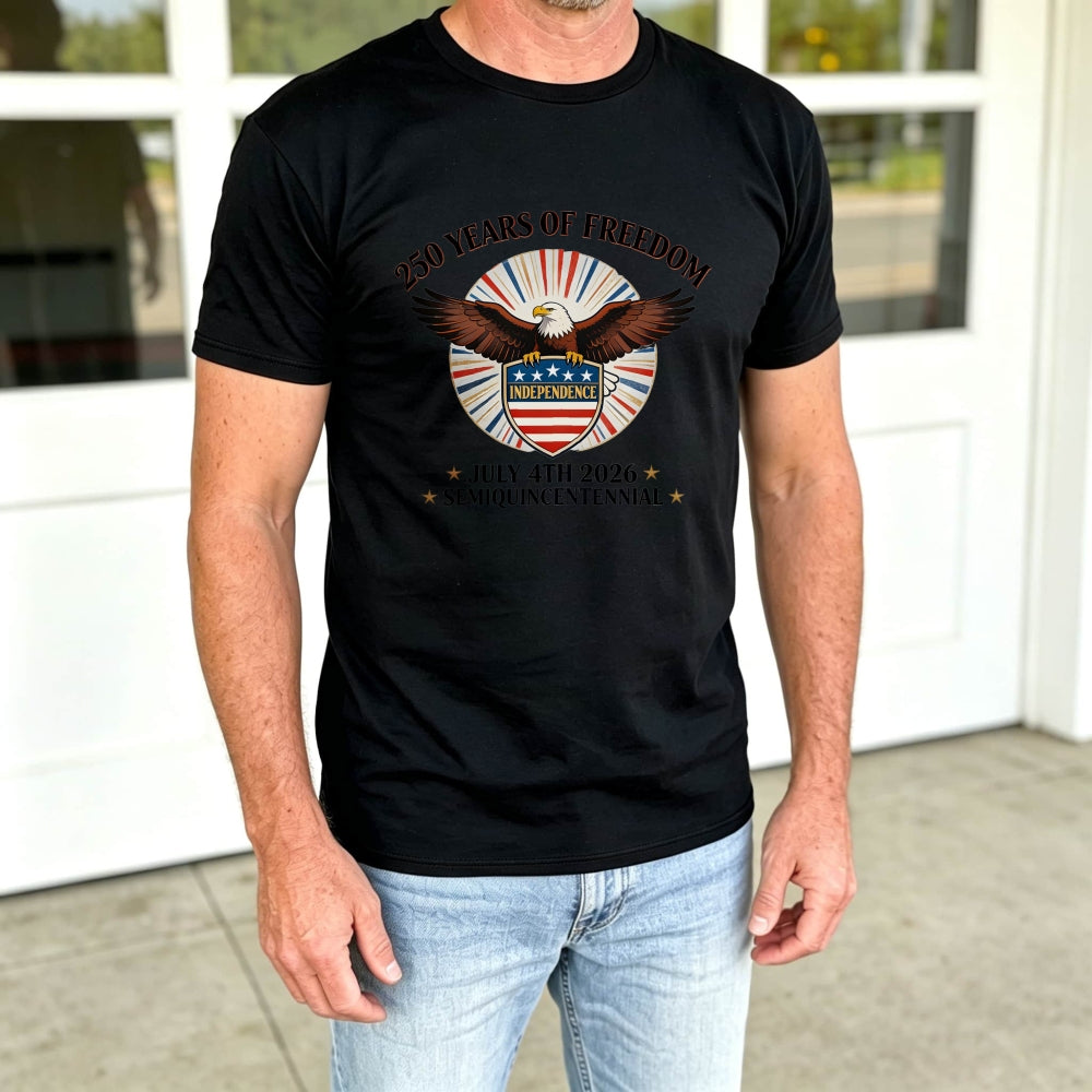 Patriotic American Eagle Design Classic T-Shirt 250 Years Of Freedom Independence Day 2026 Semiquincentennial