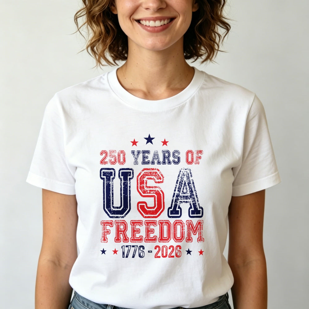 Patriotic American Independence Day Classic T-Shirt 250 Years Of Usa Freedom 1776 2026