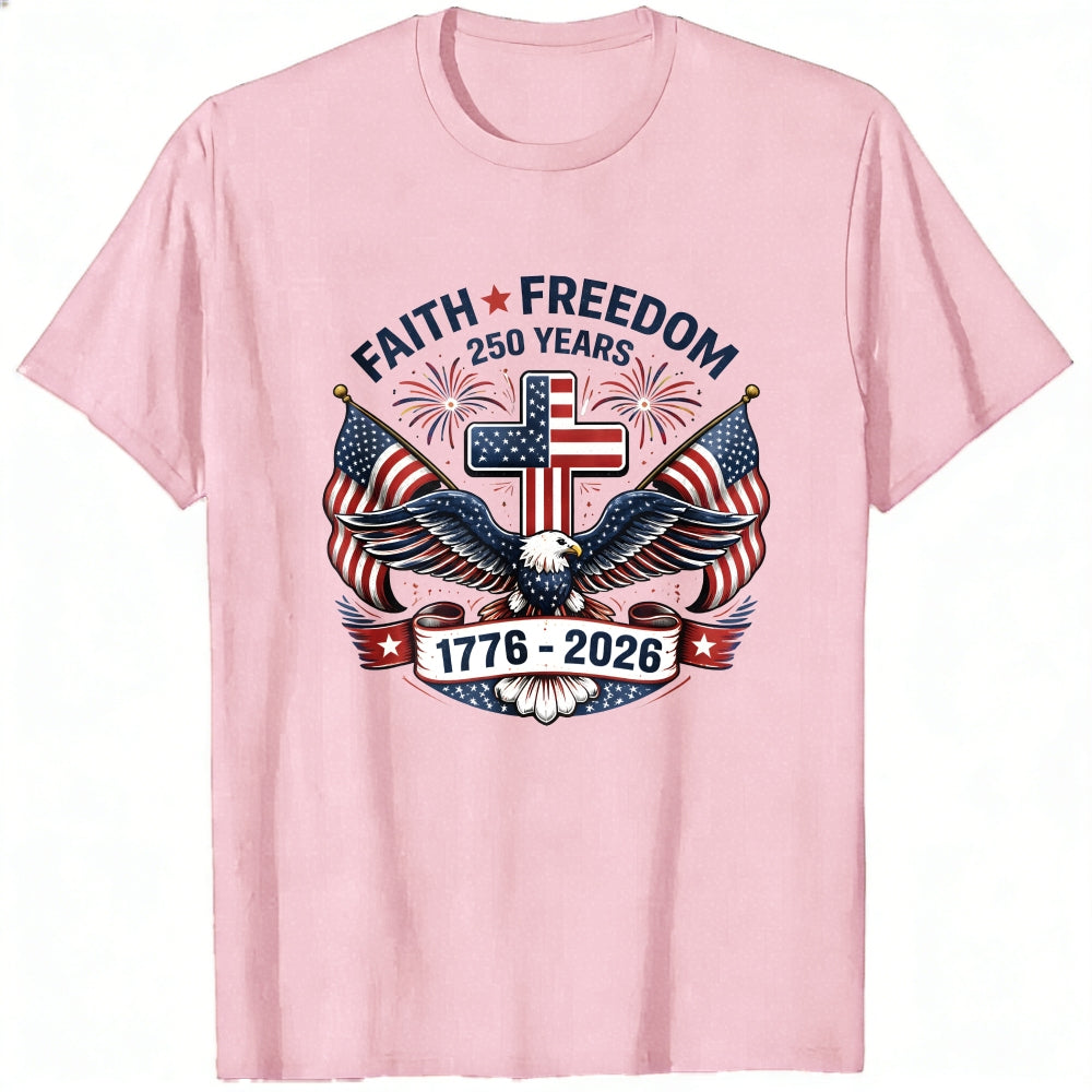 Patriotic Eagle And Flag Design Classic T-Shirt Faith Freedom 250 Years 1776 2026