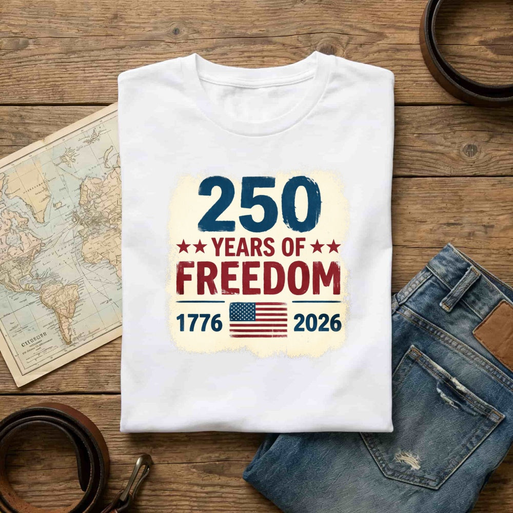 Patriotic American Independence Day 250 Years Of Freedom Classic T-Shirt