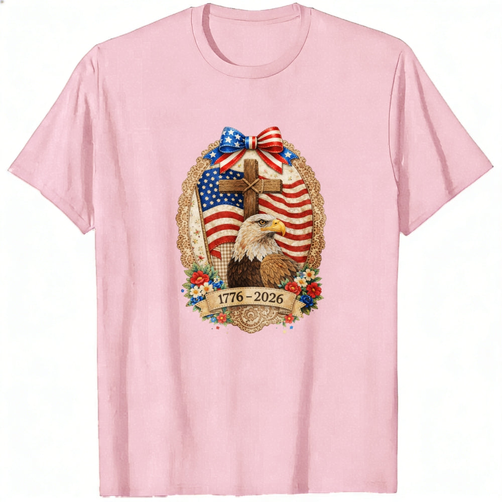 Patriotic American Eagle And Cross Classic T-Shirt 1776 2026