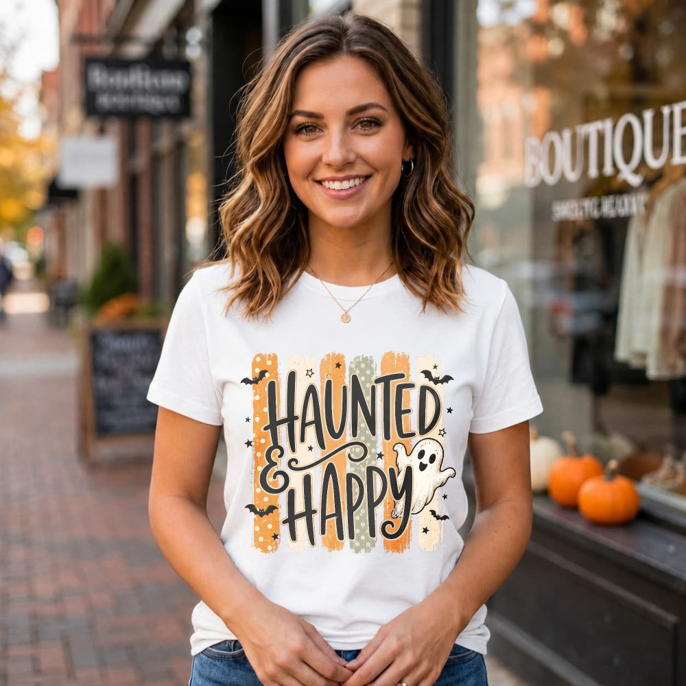 Cute Halloween Haunted And Happy Ghost Classic T-Shirt