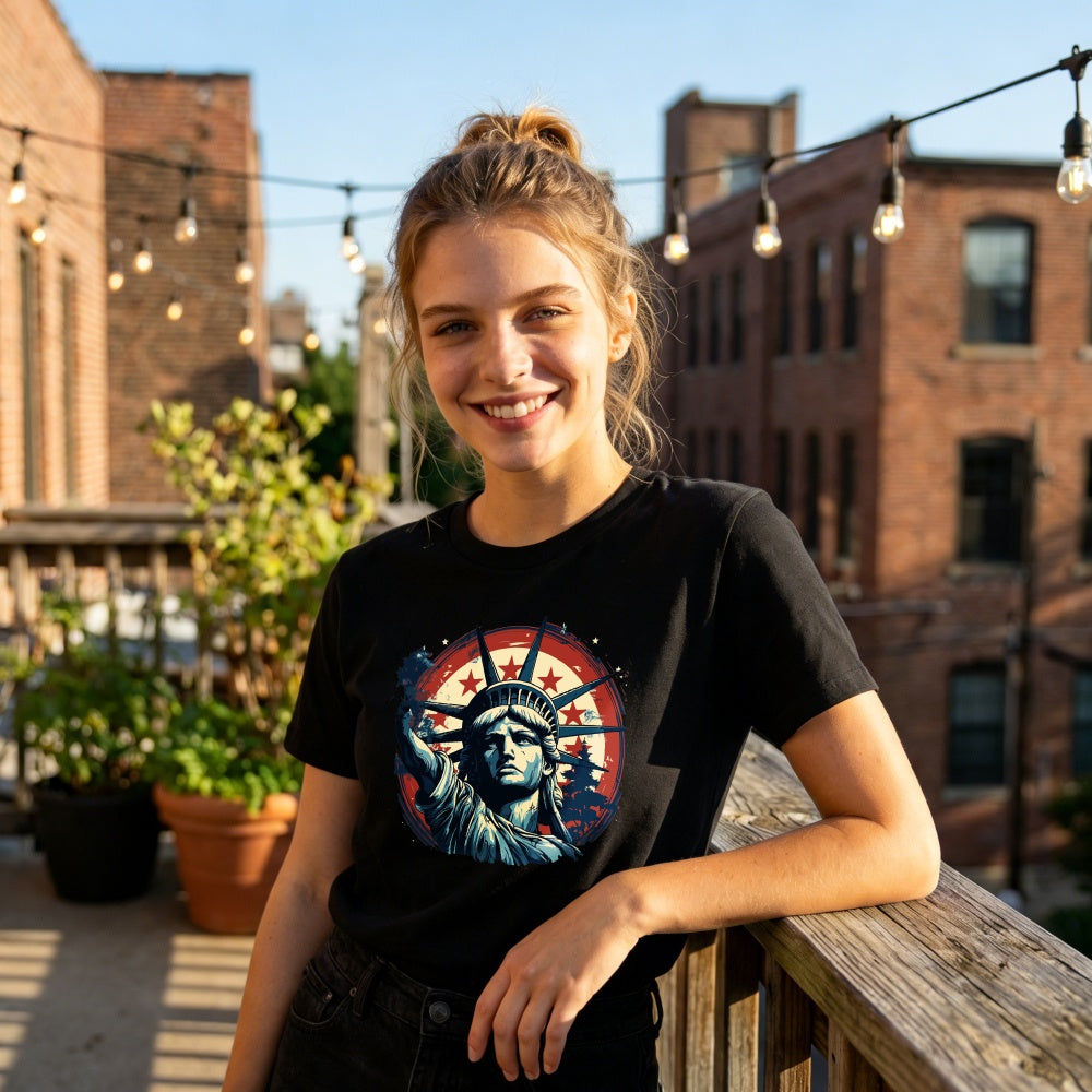 American Flag Statue Of Liberty Classic T-Shirt
