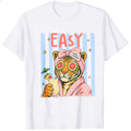 Retro Vintage Style Classic T-Shirt Easy Tiger In Robe With Cocktail And Watermelon Sunglasses