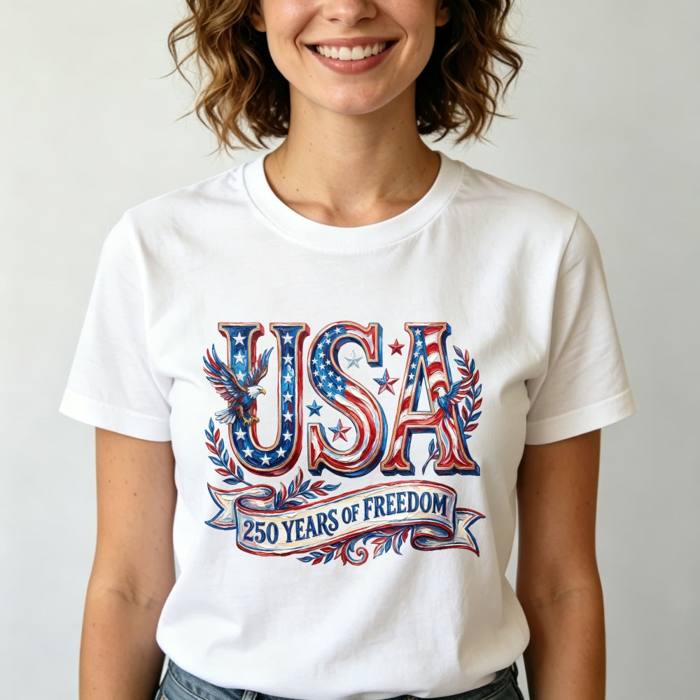 Patriotic American Flag Design Classic T-Shirt Usa 250 Years Of Freedom