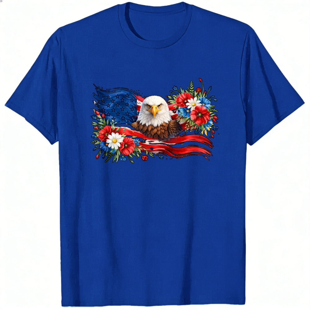 Patriotic Eagle And Flowers Classic T-Shirt