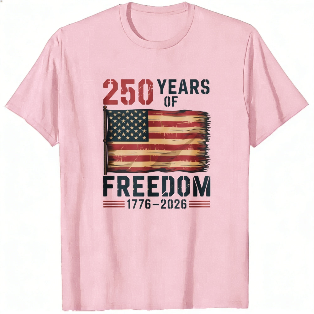Patriotic American Flag Classic T-Shirt - 250 Years of Freedom 1776-2026