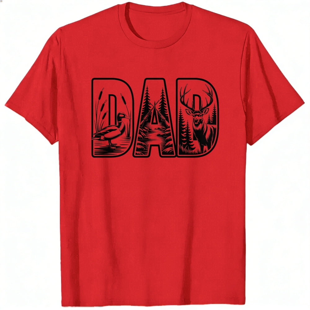 Outdoor Adventure Classic T-Shirt Dad With Duck And Deer Scene