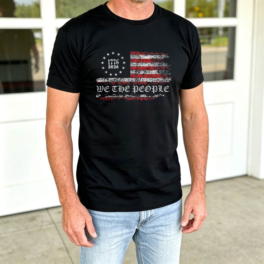 Patriotic American Flag Design Classic T-Shirt We The People 1776 2026