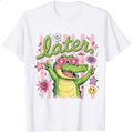 Cute Retro Style Classic T-Shirt See You Later Alligator With Heart Sunglasses And Good Vibes Only T
