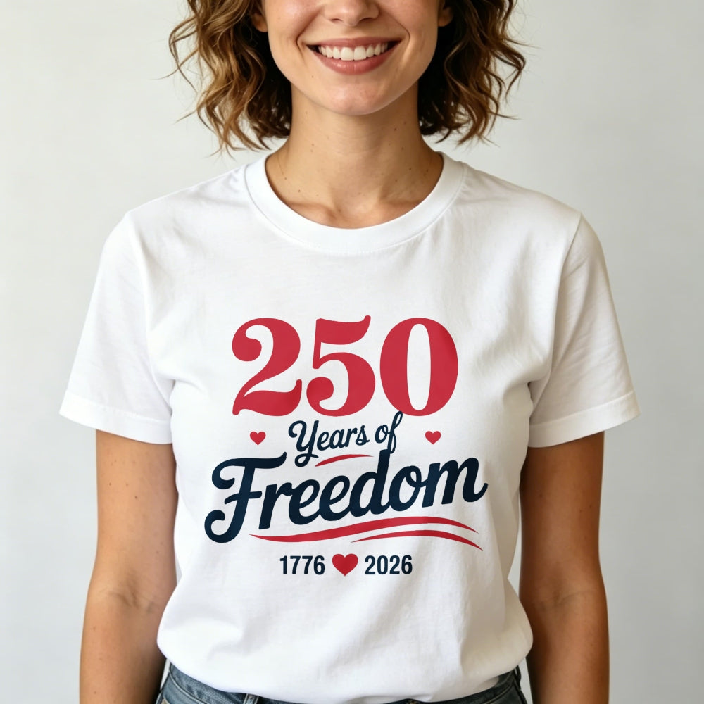Patriotic American Independence Day 250 Years Of Freedom Classic T-Shirt