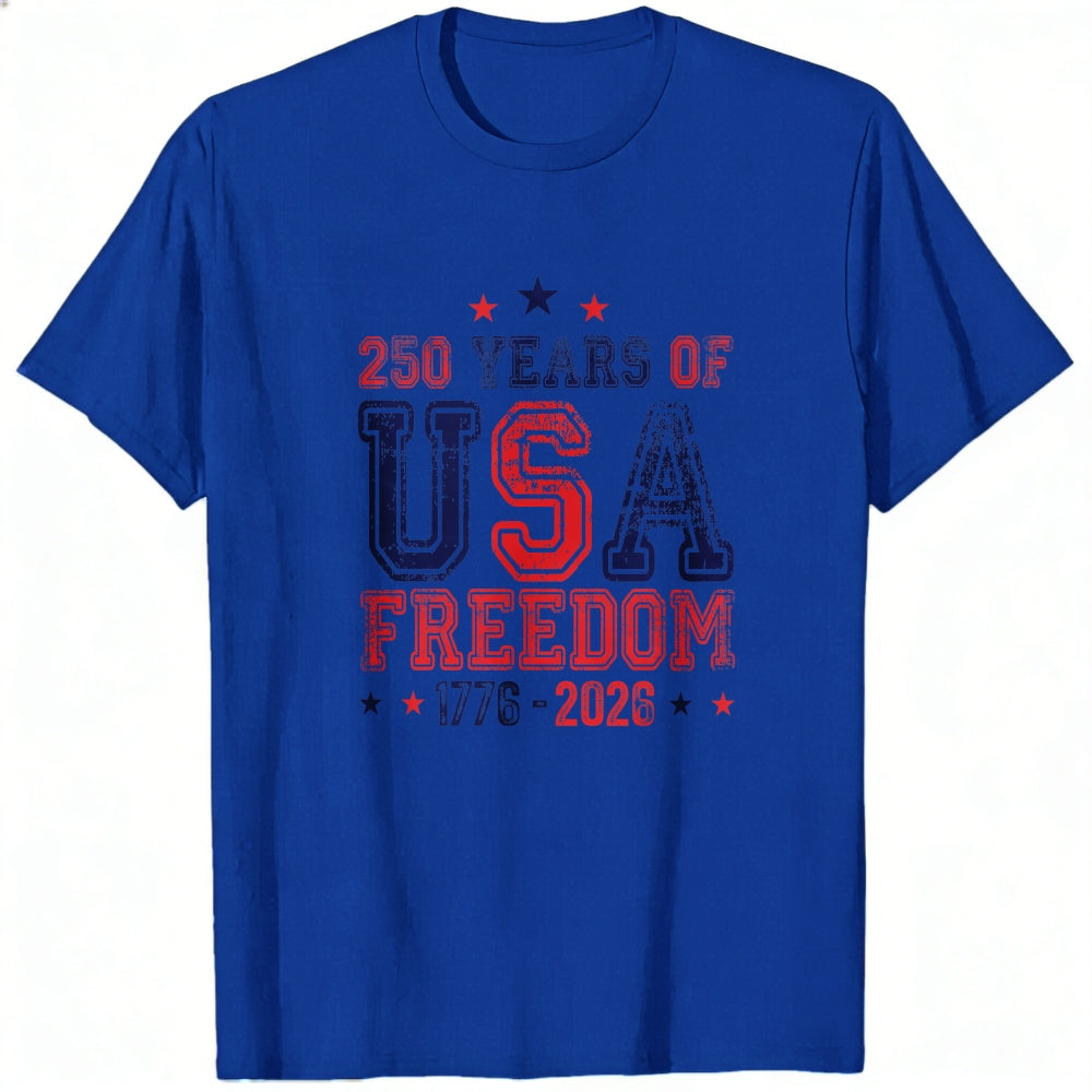 Patriotic American Independence Day Classic T-Shirt 250 Years Of Usa Freedom 1776 2026