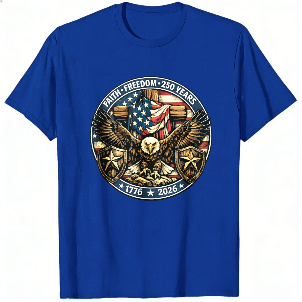 Patriotic Eagle American Flag Classic T-Shirt Faith Freedom 250 Years 1776 2026