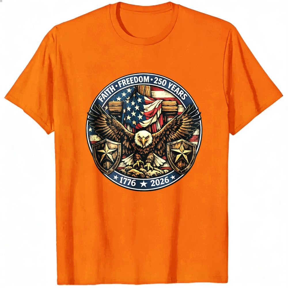 Patriotic Eagle American Flag Classic T-Shirt Faith Freedom 250 Years 1776 2026