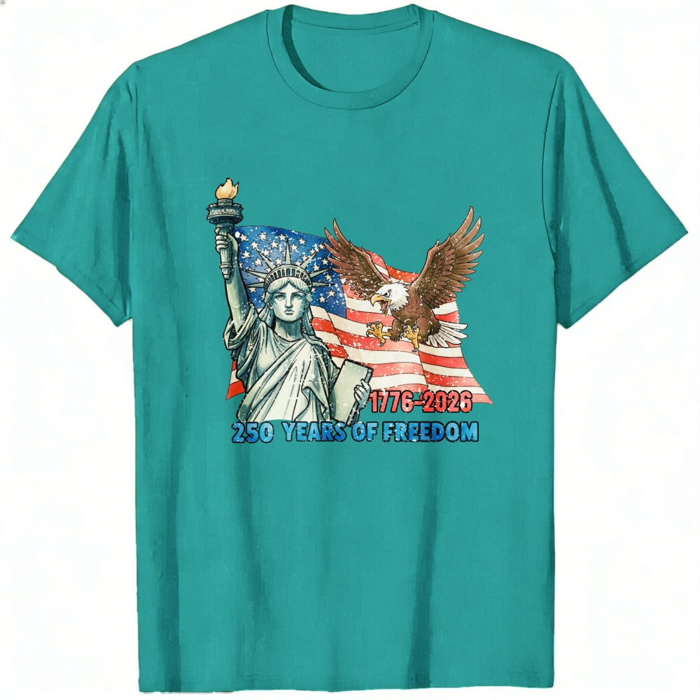 Patriotic American Flag Statue Of Liberty Eagle Classic T-Shirt 250 Years Of Freedom 1776 2026