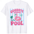Summer Vibes Goodbye School Hello Pool Flamingo Classic T-Shirt