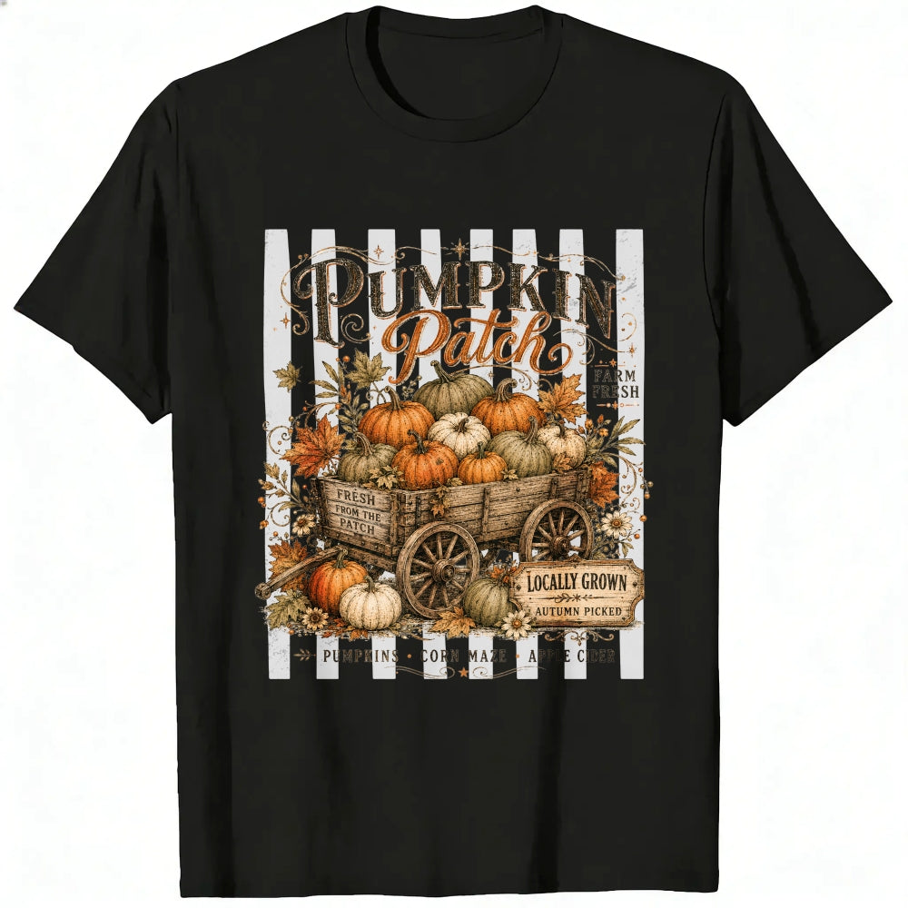 Vintage Autumn Harvest Pumpkin Patch Wagon Classic T-Shirt Locally Grown Fall Decor