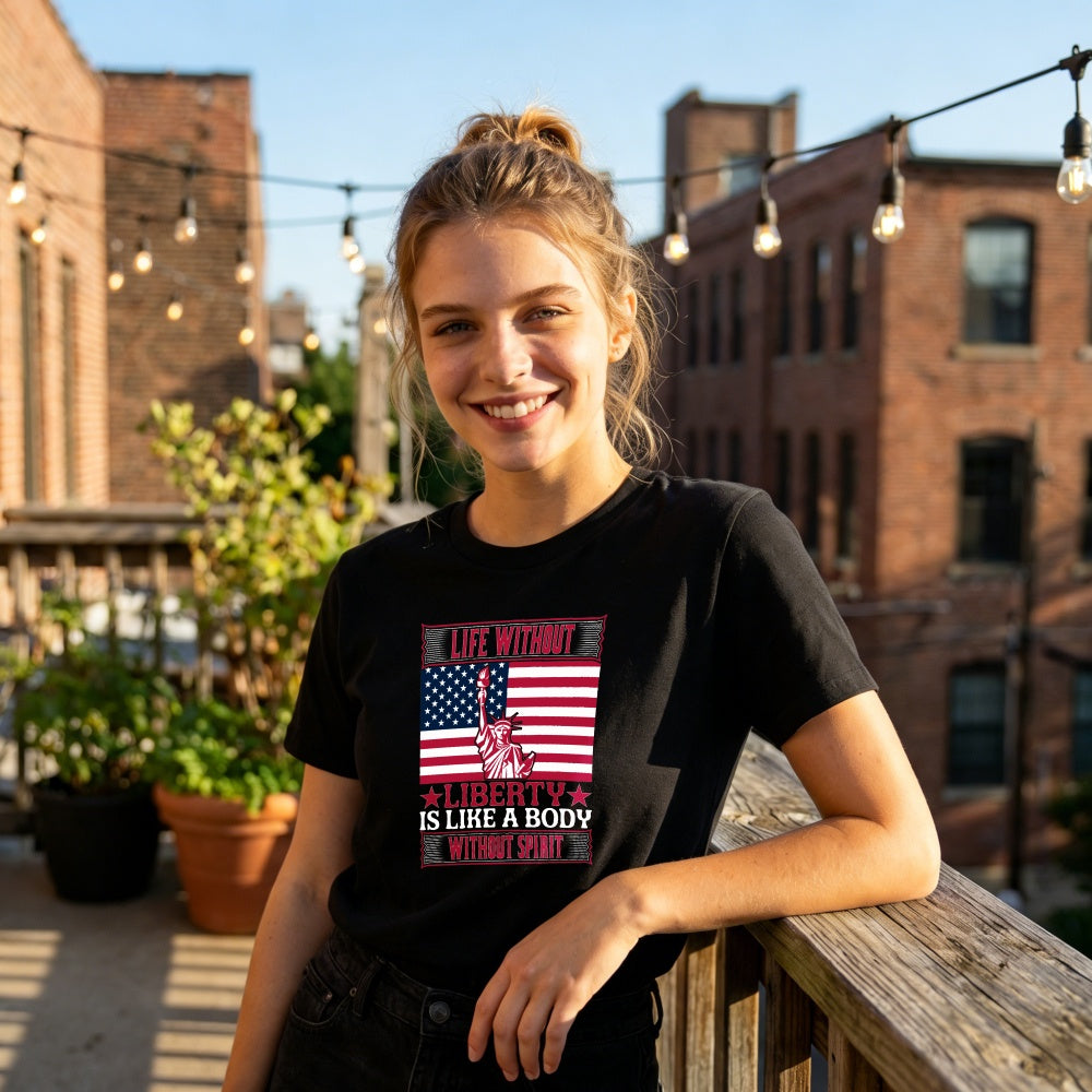 Patriotic American Flag Statue Of Liberty Classic T-Shirt