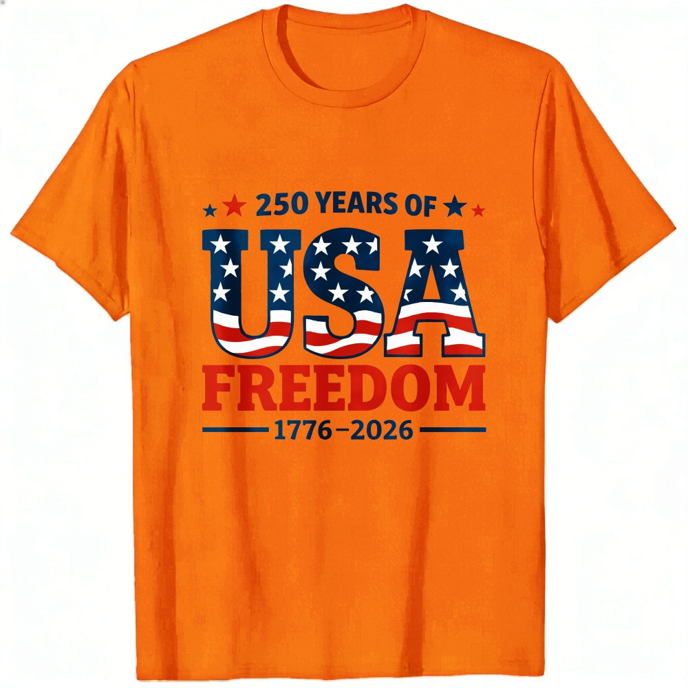 Patriotic American Flag Design Classic T-Shirt 250 Years Of Usa Freedom 1776 2026